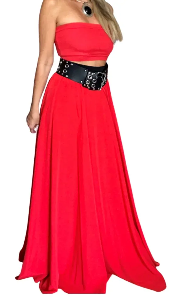 Dlouhá letní sukně - maxi sukně BOROS SK-L-RED 08